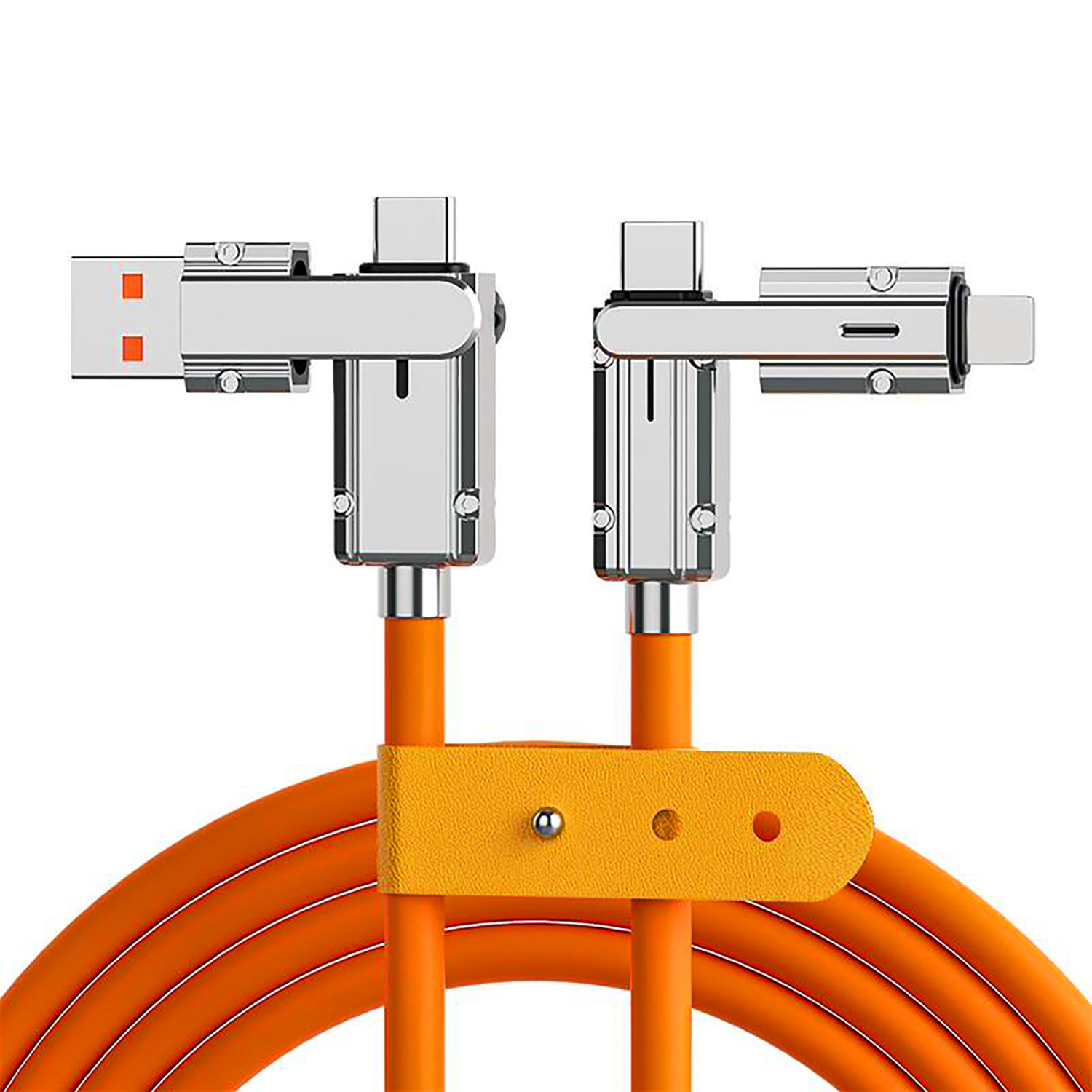 [4in1ケーブル] USB A/USB Type-C/Lightning 対応充電ケーブル 【1M オレンジ】 | BIZ OFFICIAL  WEB｜ビズ公式ウェブストア